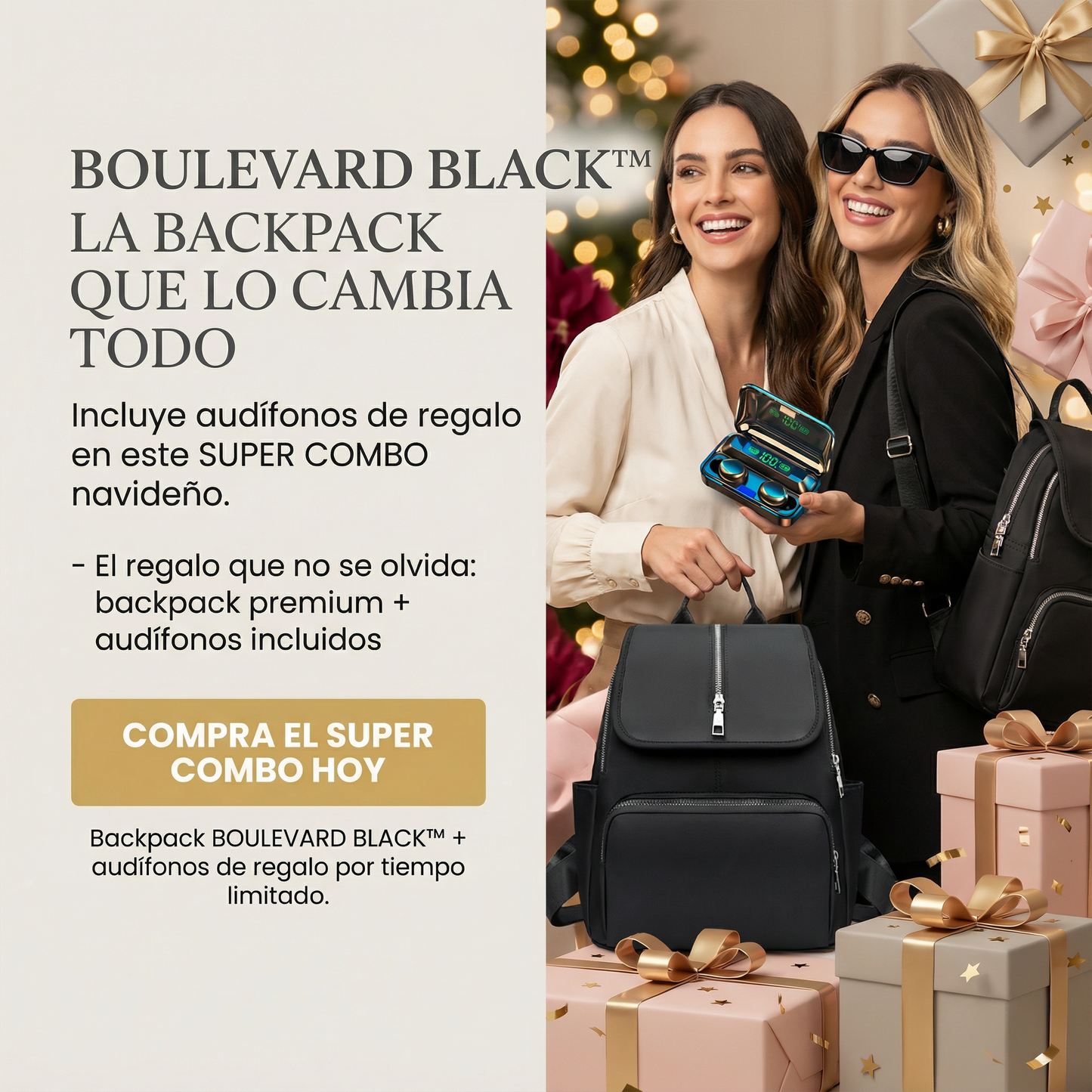 ✨NUEVO BOULEVARD BLACK™ Backpack + AUDIFONOS🔥 de obsequio SUPER COMBO - Patmia