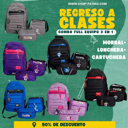 ✨NUEVO COMBO 3 EN 1 FULL EQUIPO PARA EL AÑO ESCOLAR - Patmia