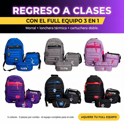✨NUEVO COMBO 3 EN 1 FULL EQUIPO PARA EL AÑO ESCOLAR - Patmia