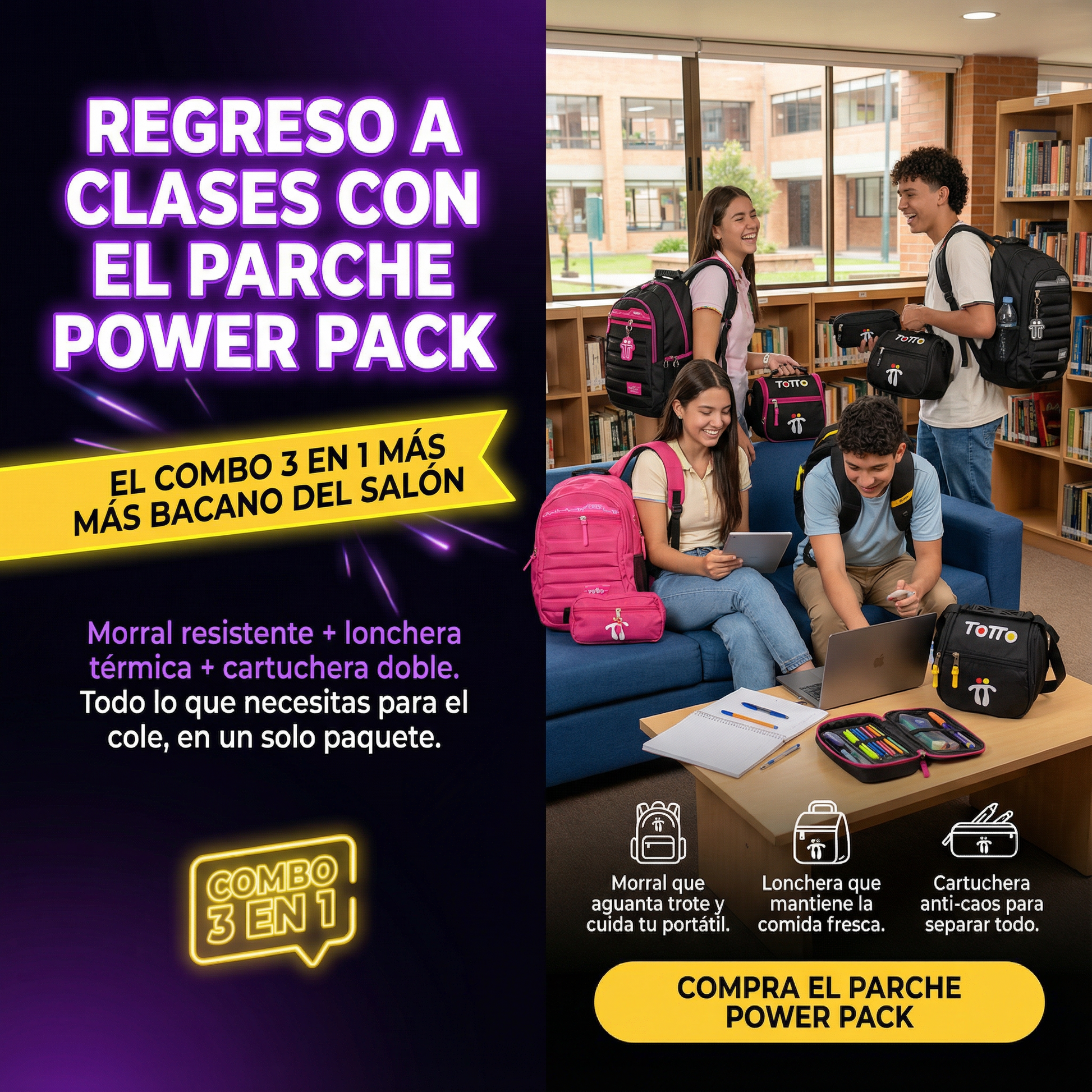 ✨NUEVO - COMBO 3 EN 1 POWER PACK EL MAS BACANO DEL SALON - Patmia